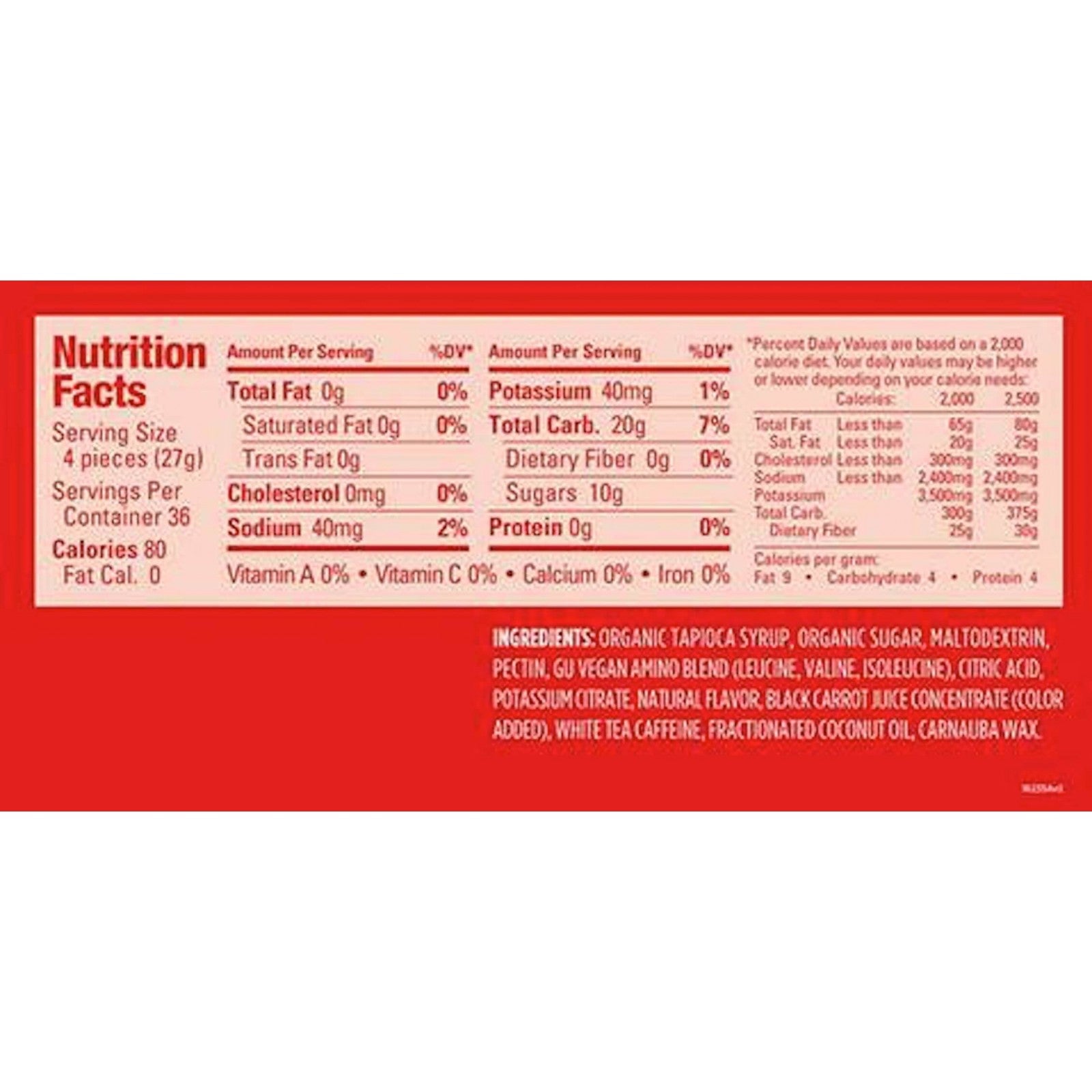 GU Energy Chews Box - Strawberry 12x 54g - Refuel.ae