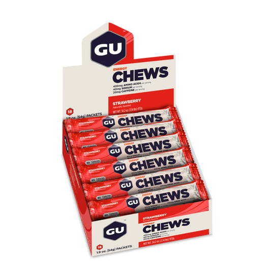 GU Energy Chews Box - Strawberry 12x 54g - Refuel.ae