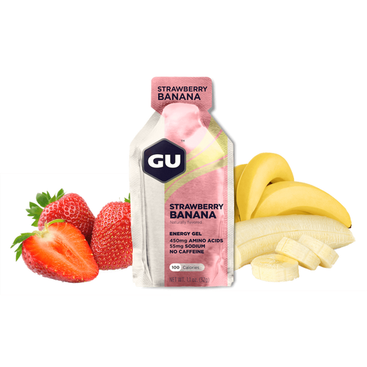 GU Energy Gel Box - Strawberry Banana 24 x 32g - Refuel.ae