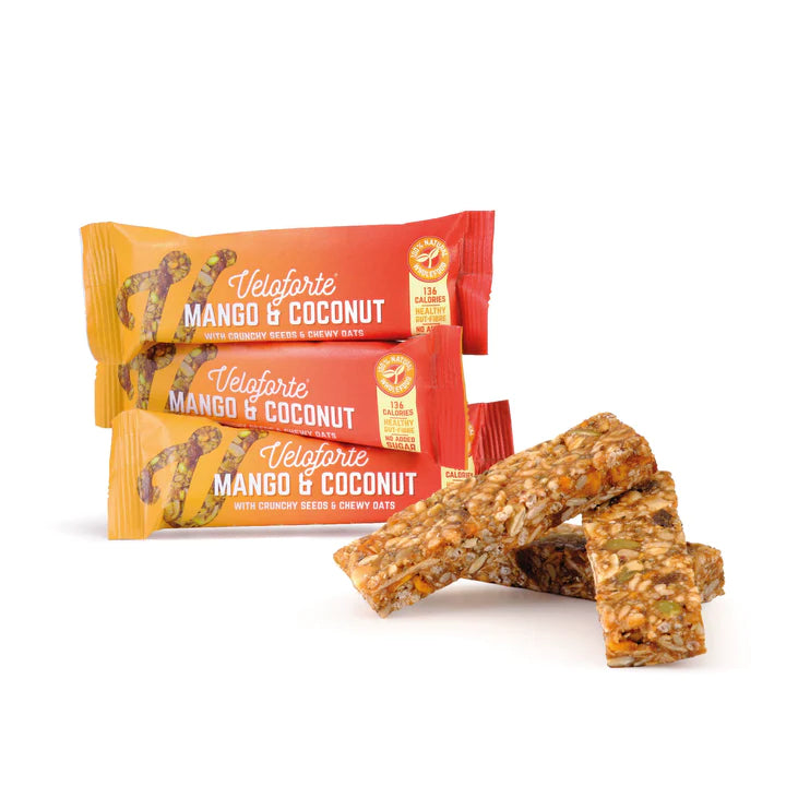 Veloforte Oat Bar - Mango & Coconut - 35g - 136 Calories -Wellness Bar, Snack Bar, Healthy Gut, High Fibres, Vegan, Gluten Free, No Added Sugar - Refuel.ae