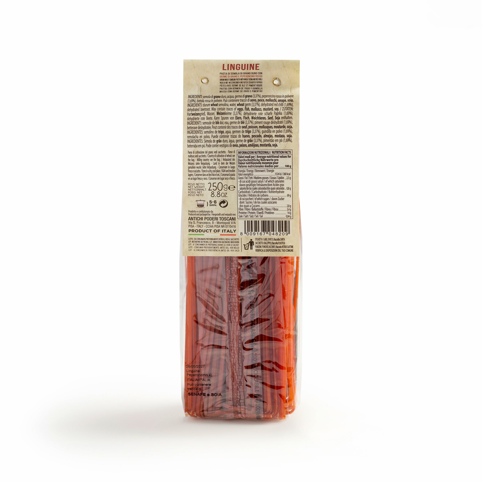 Antichi Poderi Toscani - Pasta - Red Chilli - Linguine- 250 gr - Refuel.ae