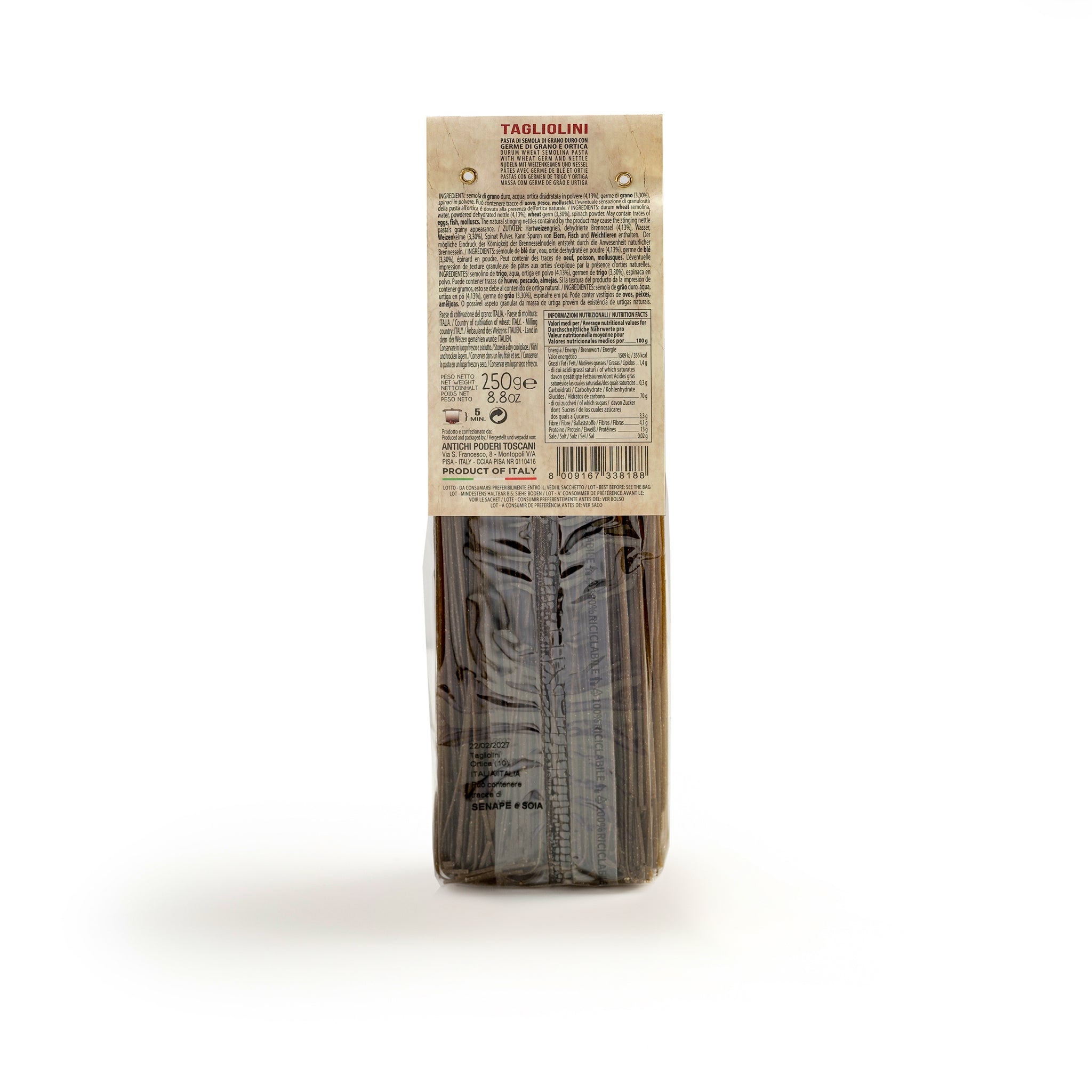 Antichi Poderi Toscani - Pasta - Nettle - Tagliolini- 250 gr - Refuel.ae