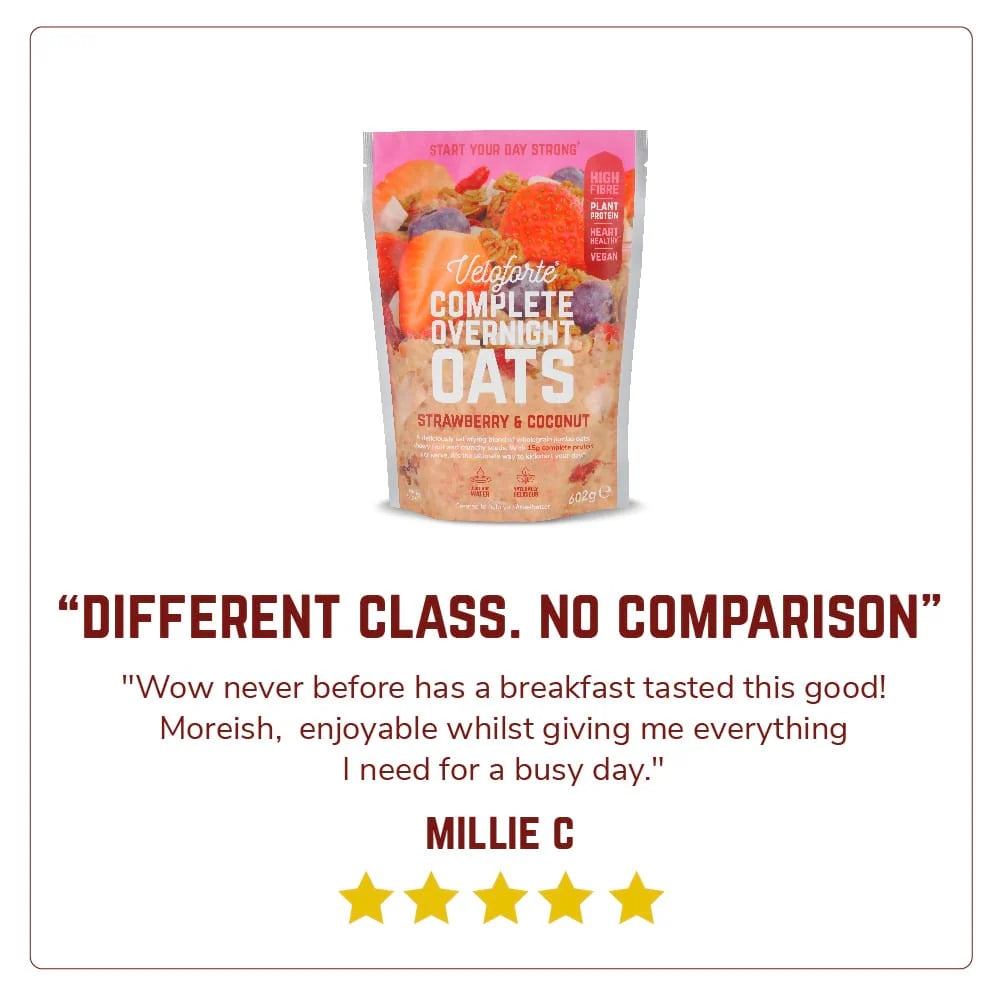 Veloforte Strawberry & Coconut Complete Overnight Oats 602g - Refuel.ae