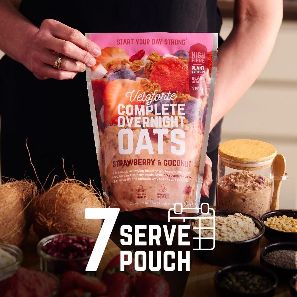Veloforte Strawberry & Coconut Complete Overnight Oats 602g - Refuel.ae