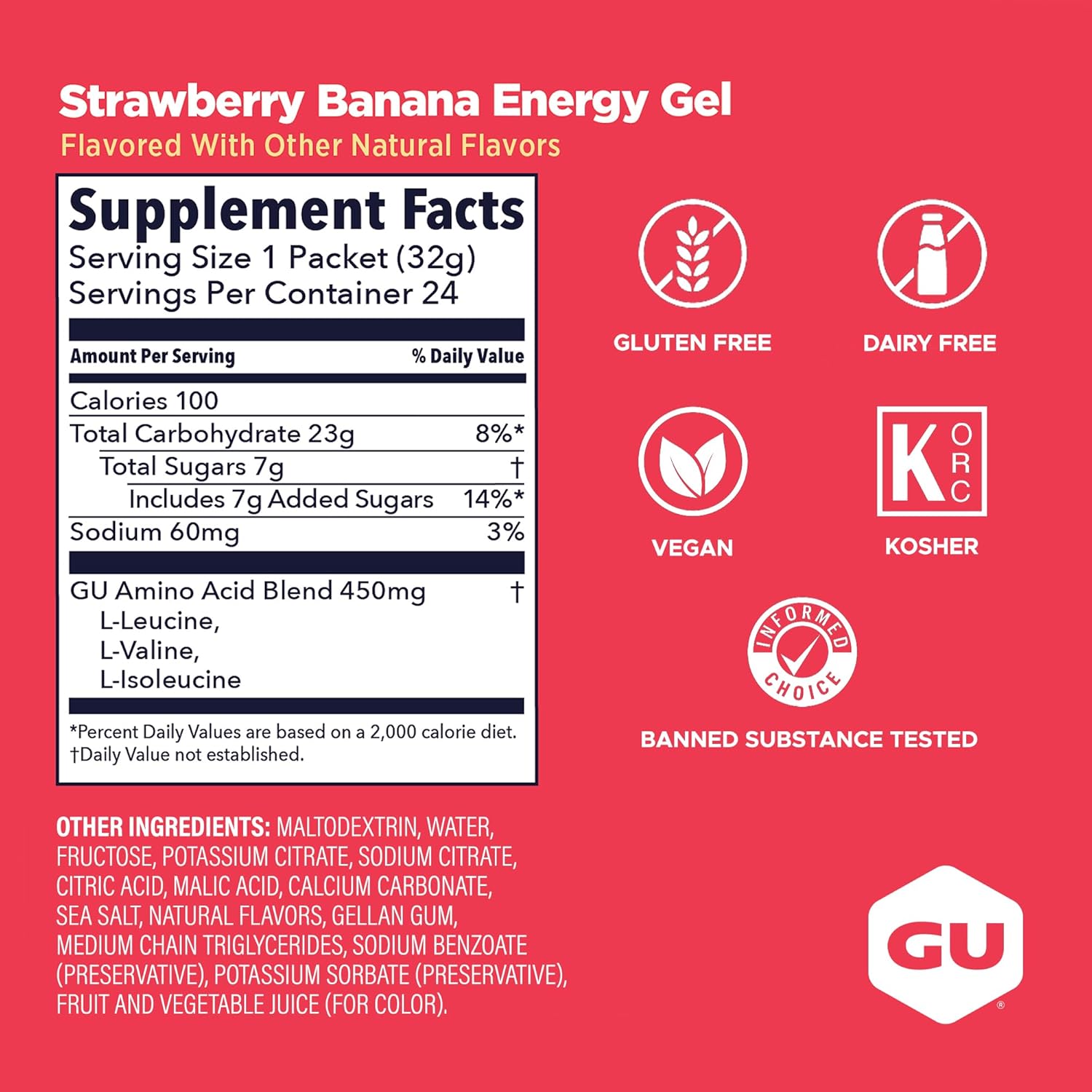 GU Energy Gel - Strawberry Banana - 32g - Refuel.ae