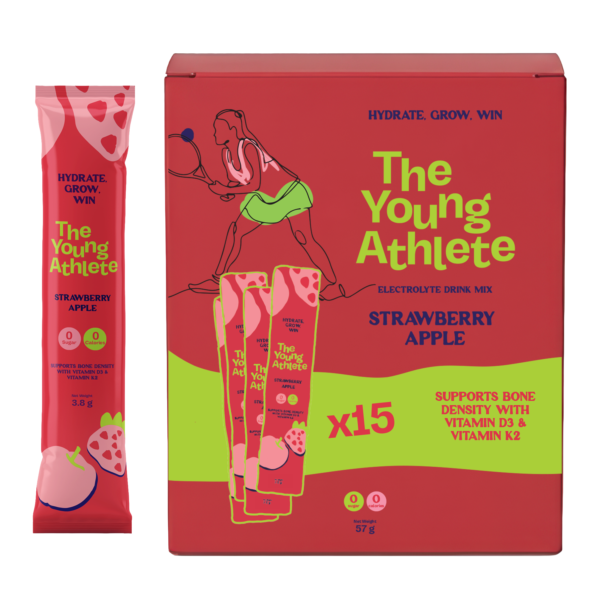 The Young Athlete Apple Strawberry - 15 x 3.8g - Refuel.ae