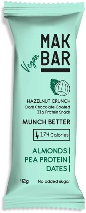 MAK BAR Vegan (Hazelnut Crunch Flavor) Protein Bar 10 X 42g - Refuel.ae