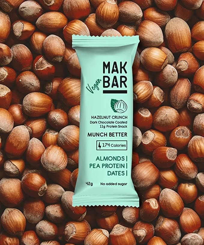MAK BAR Vegan (Hazelnut Crunch Flavor) Protein Bar 10 X 42g - Refuel.ae