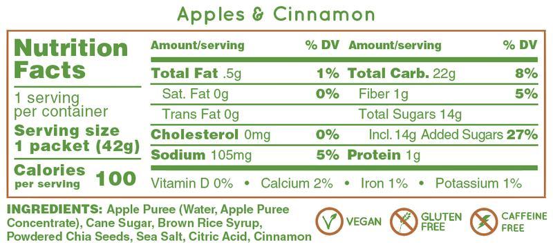 Huma Chia Energy Gel Apple and Cinnamon Pack of 9 - Refuel.ae