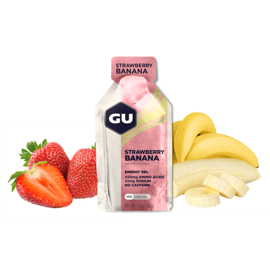 GU Energy Gel Box - Strawberry Banana 24 x 32g