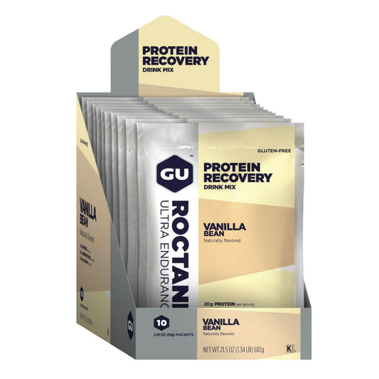 GU Energy Roctane Protein Recovery Drink Mix Sachet Box - Vanilla Bean 10 x 61g