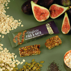 Veloforte Oat Bar - Figs & Oats -  9 count x 35g - 136 Calories - Wellness Bar, Snack Bar, Healthy Gut, High Fibres, Vegan, Gluten Free, No Added Sug