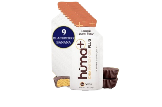 Huma Chia Energy Gel Plus Peanut Butter & Chocolate Pack of 9