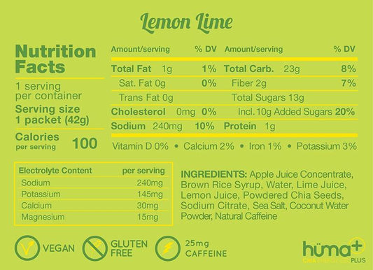 Huma Chia energy Gel Plus Lemons and Limes 42g - Refuel.ae
