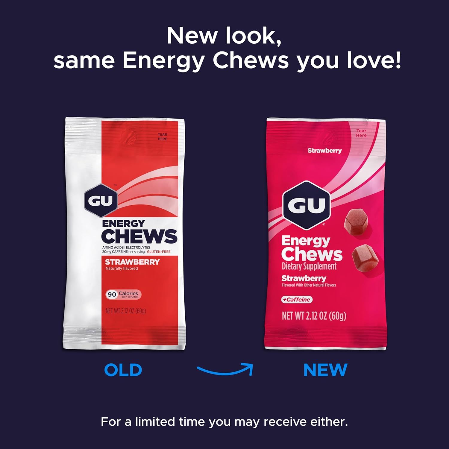 GU Energy Chews - Strawberry - 60g - Refuel.ae