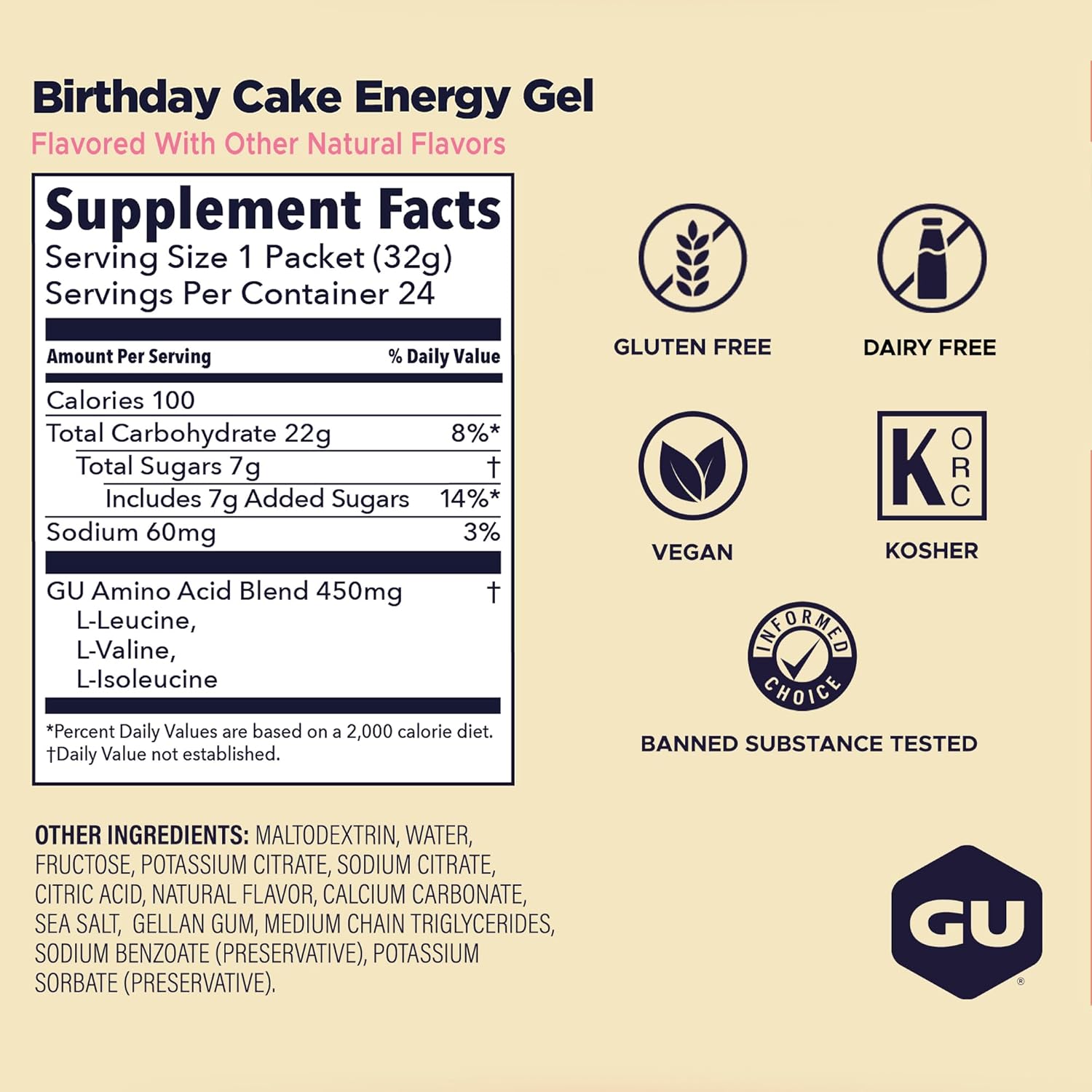 GU Energy Gel - Birthday Cake - 32g - Refuel.ae