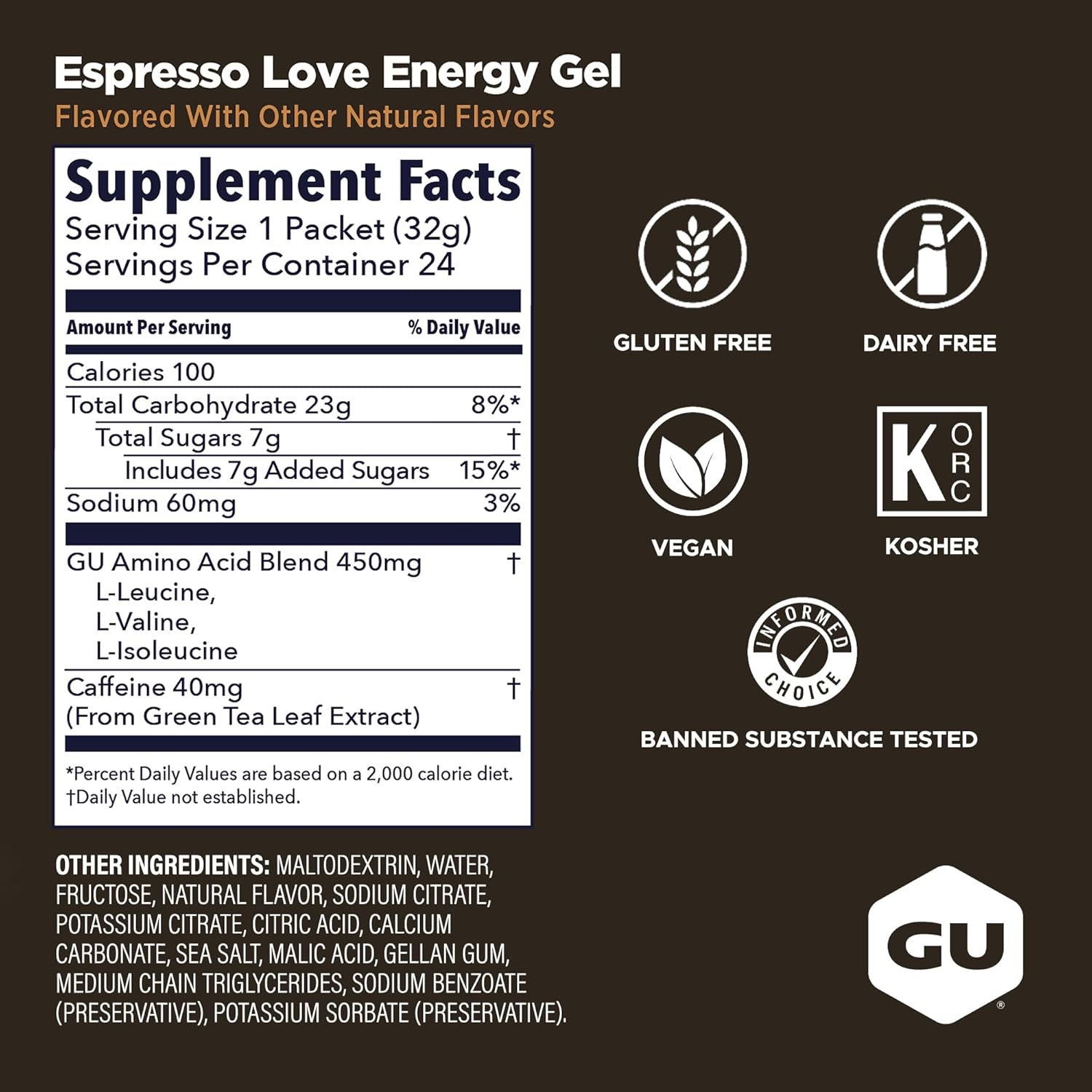 GU Energy Gel - Espresso Love - 32g - Refuel.ae
