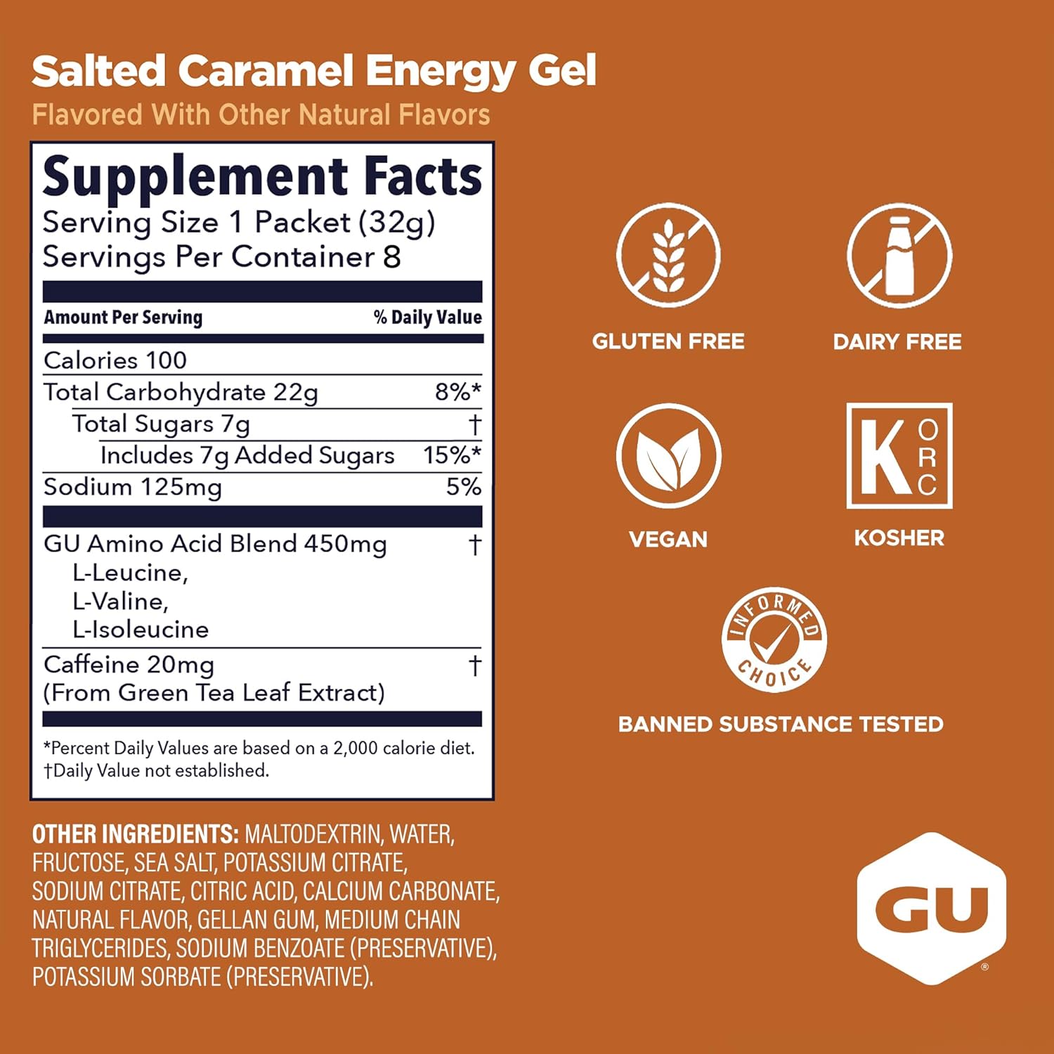 GU Energy Gel - Salted Caramel - 32g - Refuel.ae