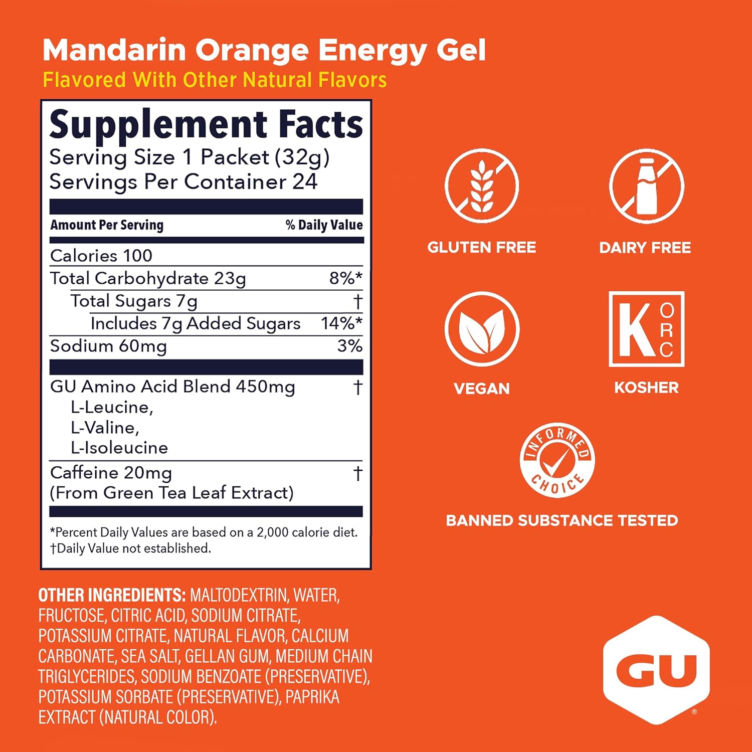 GU Energy Gel - Mandarin Orange - 32g - Refuel.ae