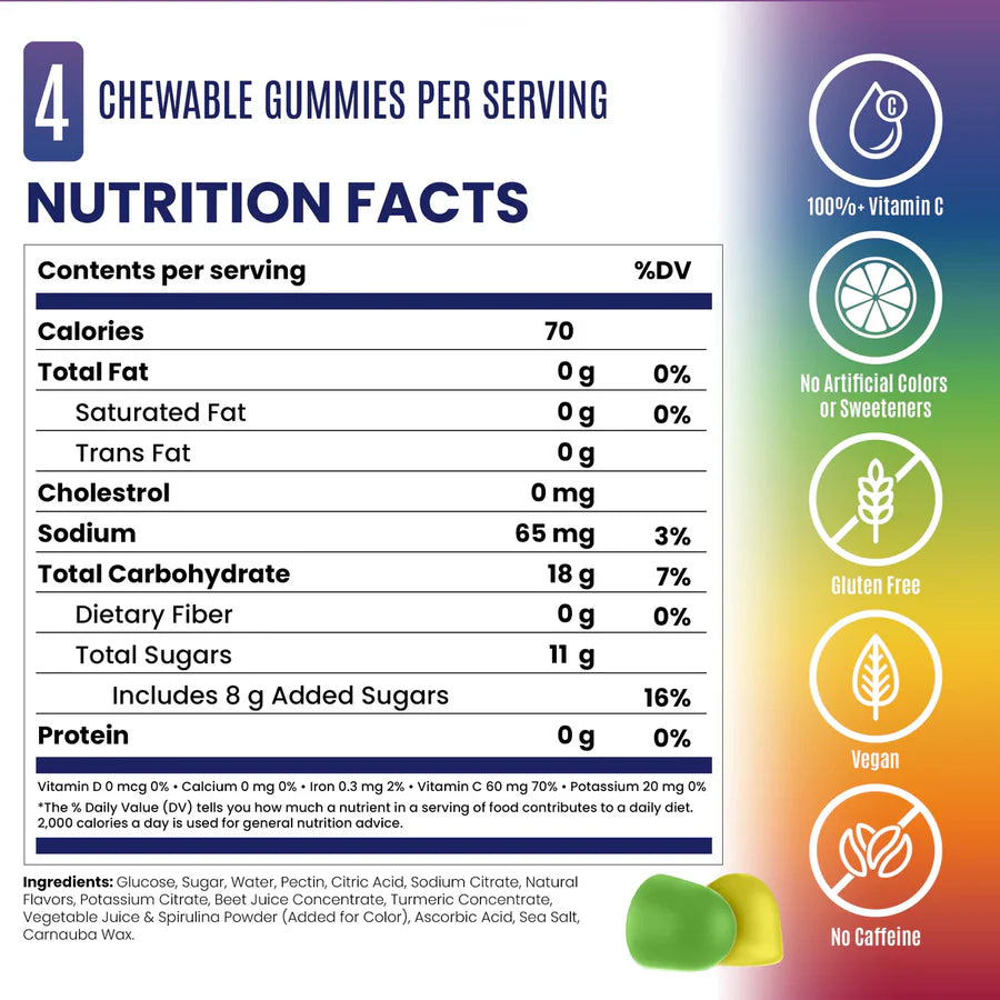 SaltStick Energy Gummies - Rainbow Blast - 50g - Refuel.ae