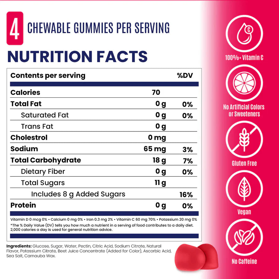 SaltStick Energy Gummies - Strawberry - 50g - Refuel.ae
