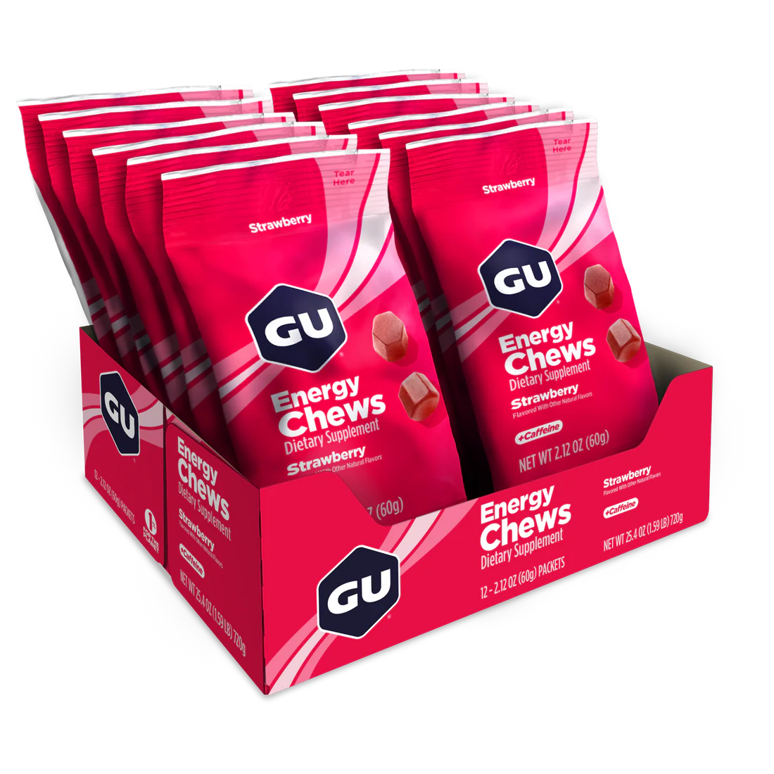 GU Energy Chews - Strawberry - 60g - Refuel.ae
