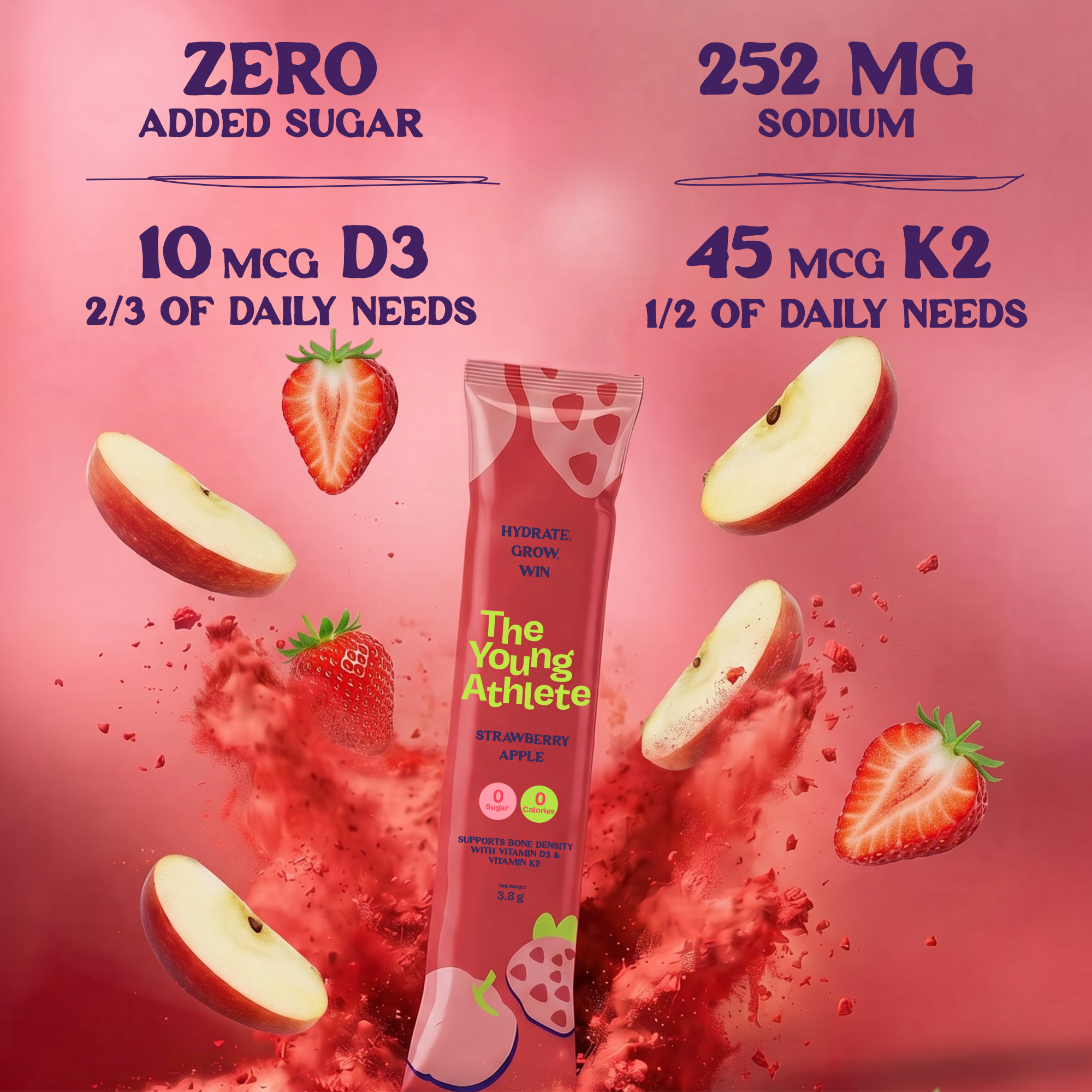 The Young Athlete Apple Strawberry - 15 x 3.8g - Refuel.ae