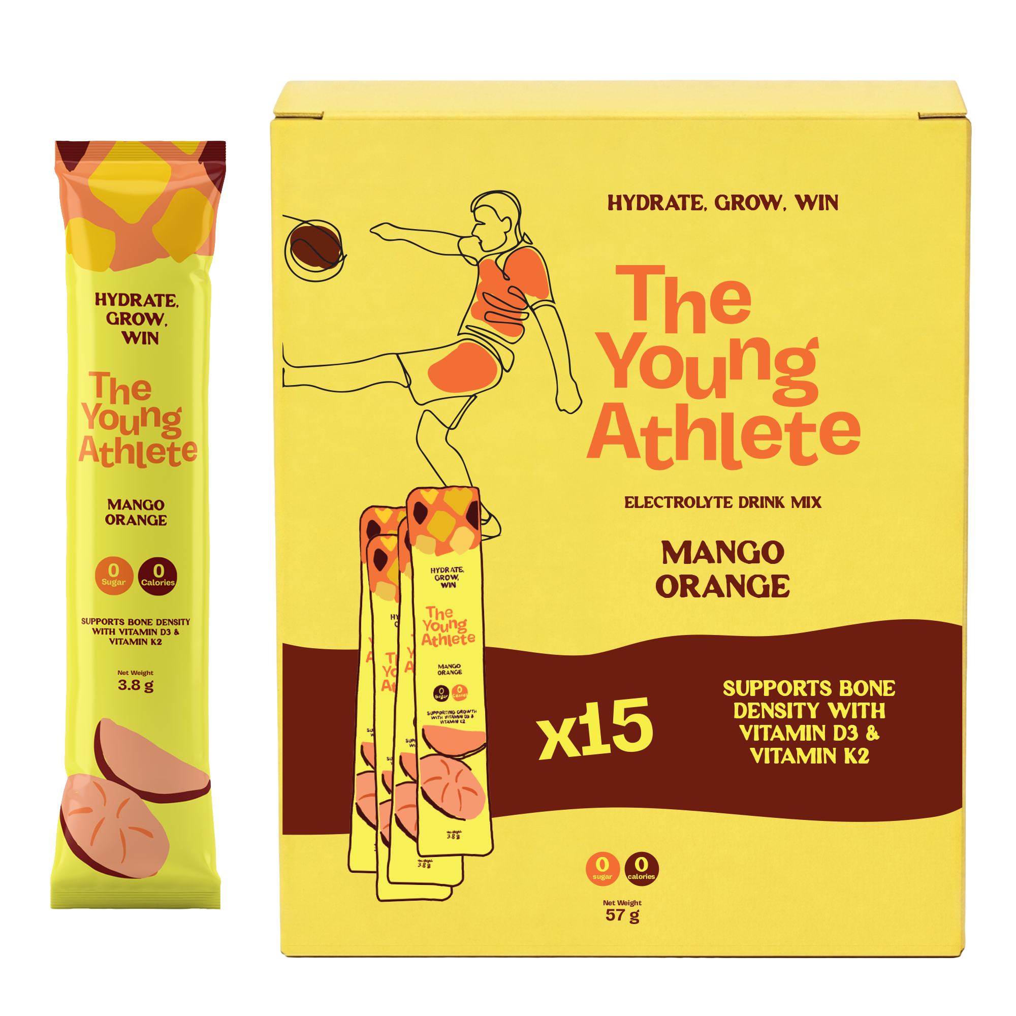 The Young Athlete Mango Orange - 15 x 3.8g - Refuel.ae