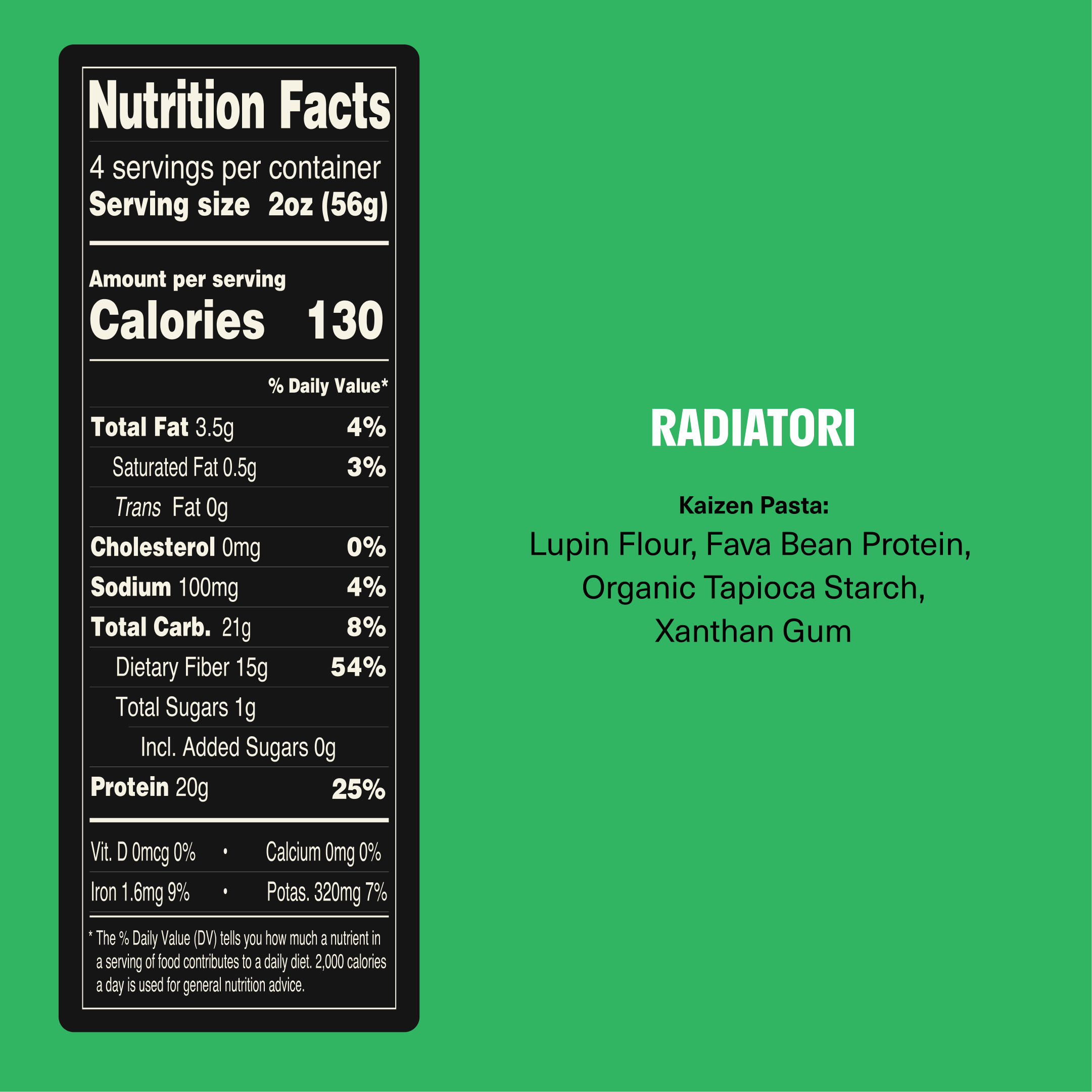 Kaizen Low carb - High Protein Pasta - Radiotori - 226g - Refuel.ae