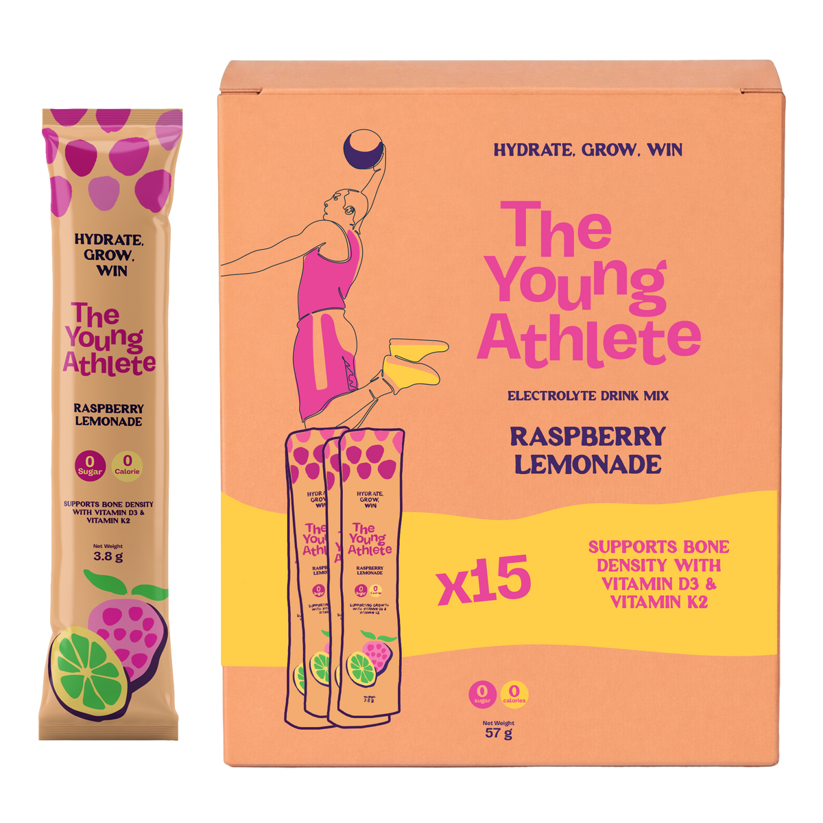The Young Athlete Raspberry Lemonade – 15 x 3.8g - Refuel.ae