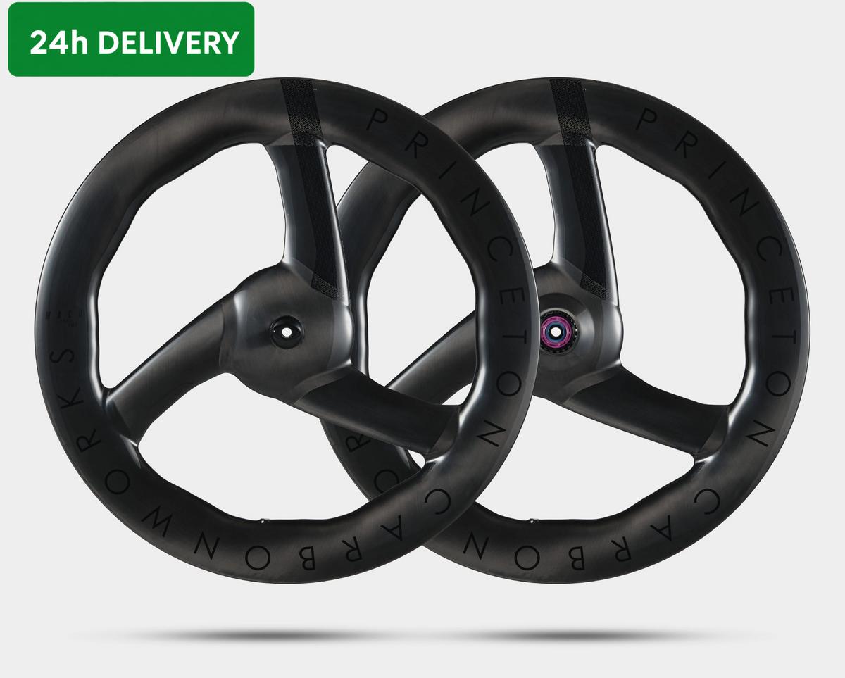 Princeton CarbonWorks Mach 7580 Tsv3 Set - Disc Brake - Tactic TR01 V2 - Shimano HG - Gloss/Black (Front & Back Wheel)