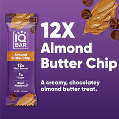 IQ BAR Almond Butter Chip Pack of 12
