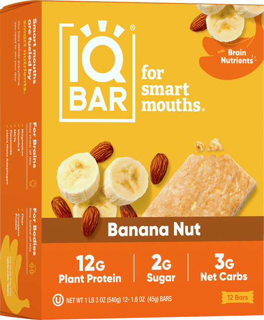 IQ BAR Banana Nut Pack of 12