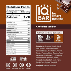 IQ BAR Chocolate Sea Salt 45 gr Protein Bar