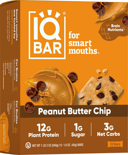 IQ BAR Peanut Butter chip Pack of 12