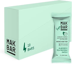 MAK BAR Vegan (Hazelnut Crunch Flavor) Protein Bar 10 X 42g - Refuel.ae