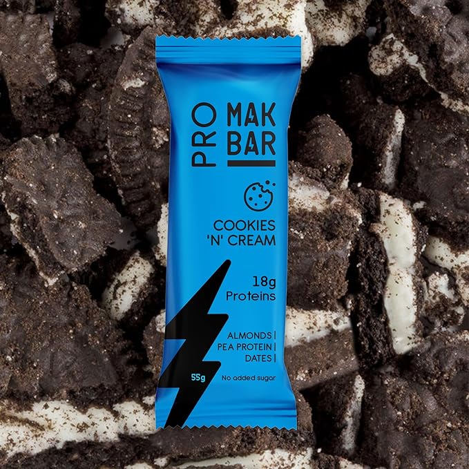 MAK BAR Pro (Cookies 'N' Cream Flavor) Protein Bar 55g - Refuel.ae