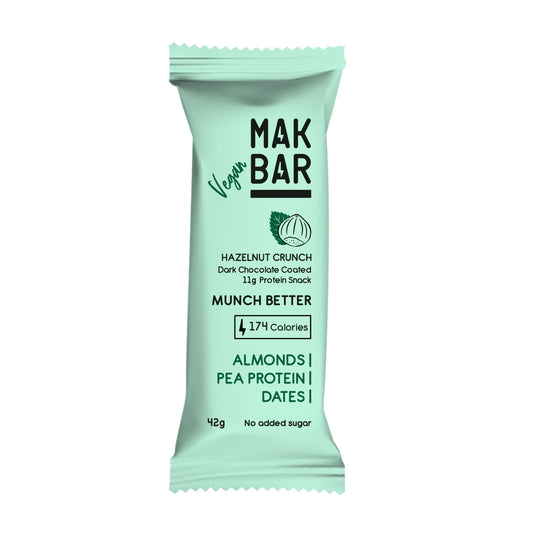 MAK BAR Vegan (Hazelnut Crunch Flavor) Protein Bar 42gr - Refuel.ae