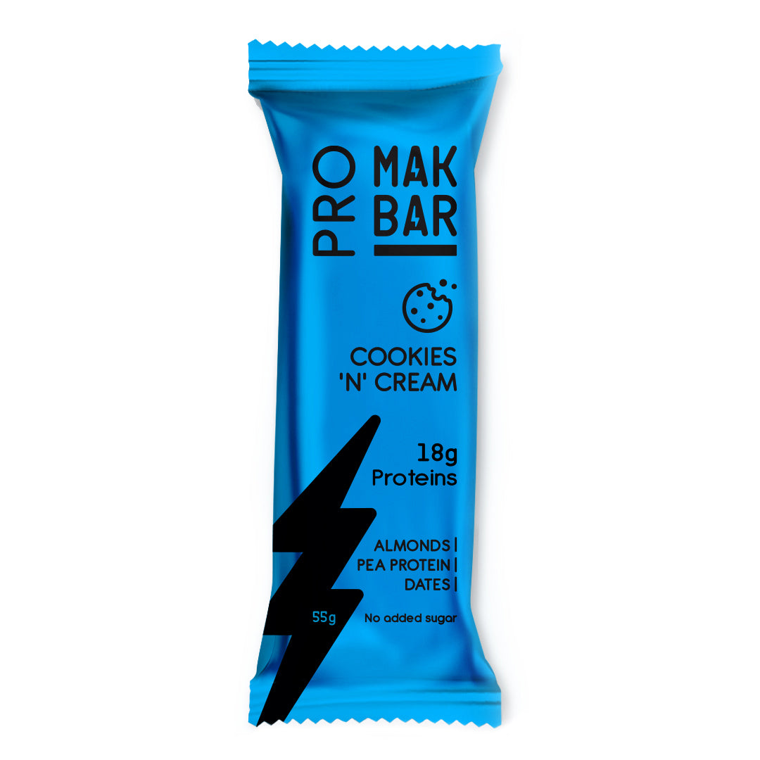 MAK BAR Pro (Cookies 'N' Cream Flavor) Protein Bar 55g - Refuel.ae